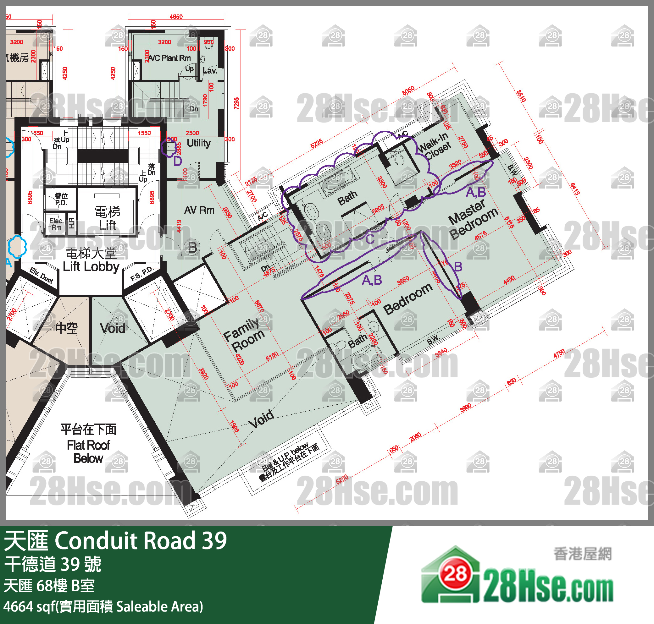 天汇 天汇 68楼 B室 平面图