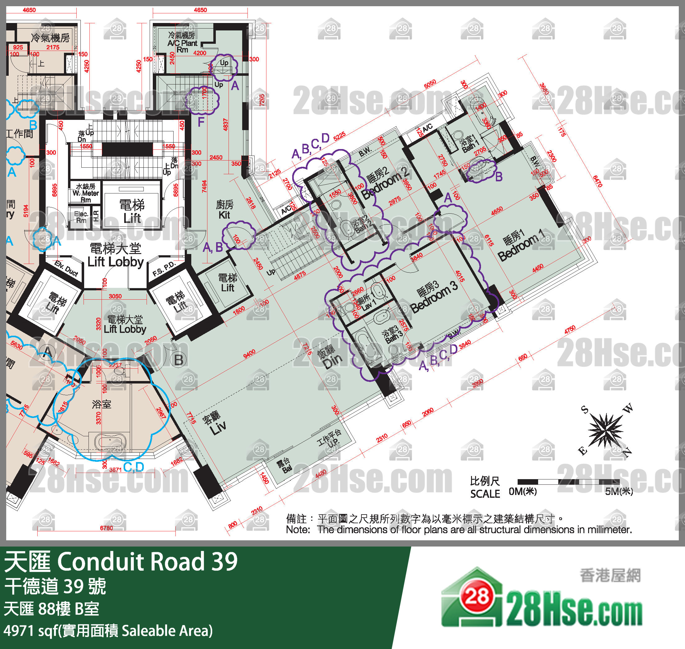 天汇 天汇88楼 B室 平面图