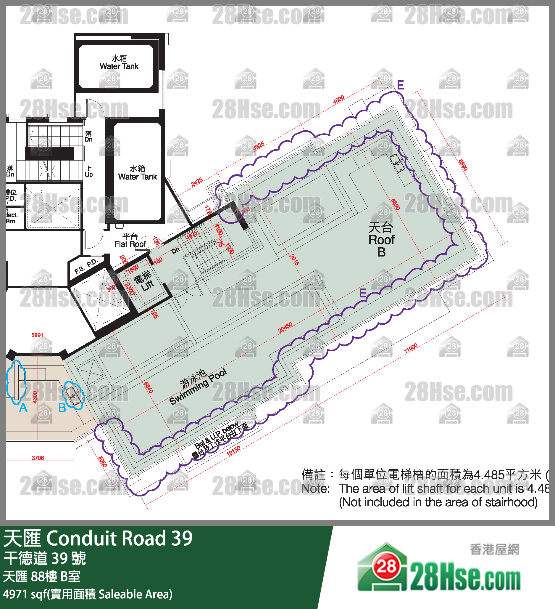 天汇 天汇88楼 B室 平面图