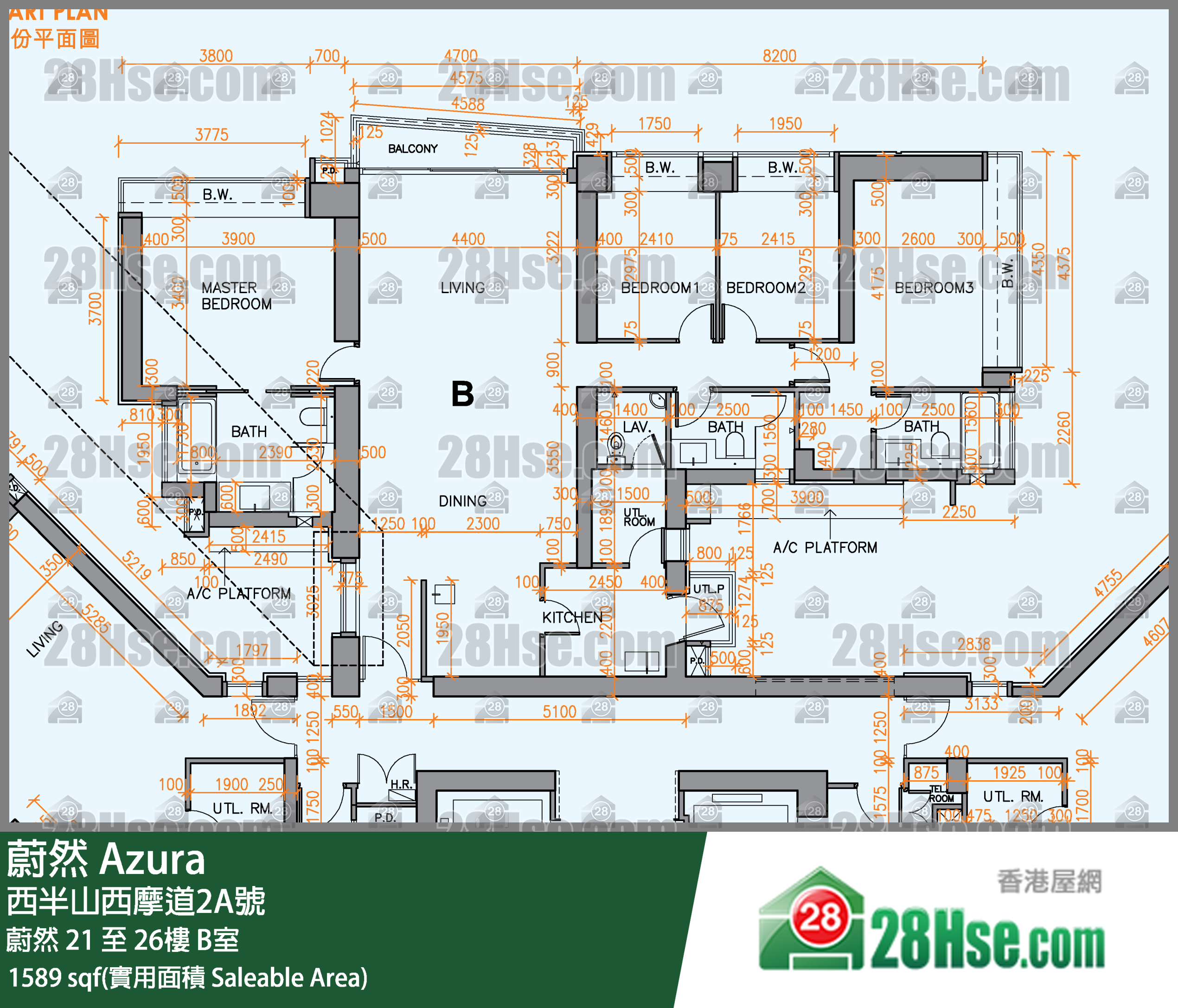 蔚然 蔚然26樓 B室 平面圖