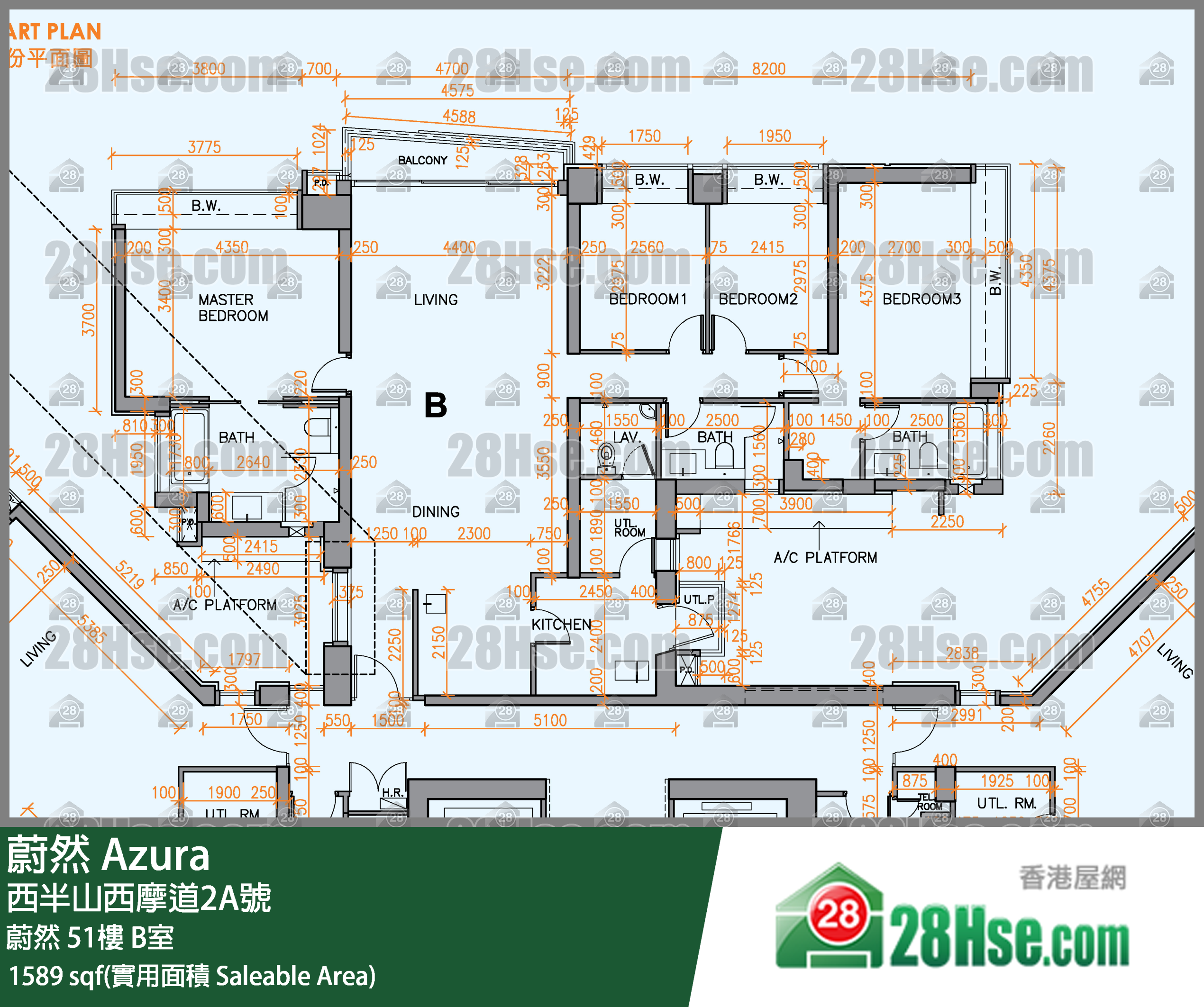 蔚然 蔚然51樓 B室 平面圖