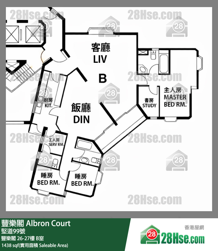 丰乐阁 单位平面图(由 28Hse 提供)