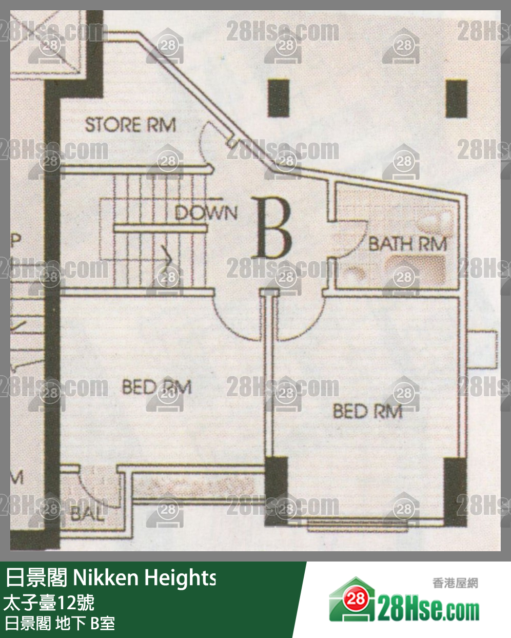 日景閣 日景閣 B室 平面圖