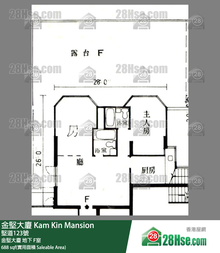 金堅大廈 金堅大廈地下 F室 平面圖