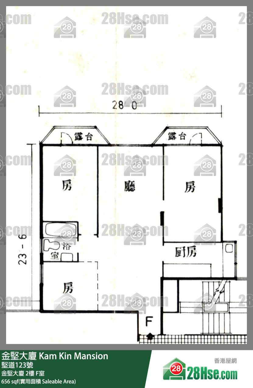 金堅大廈 金堅大廈2樓 F室 平面圖