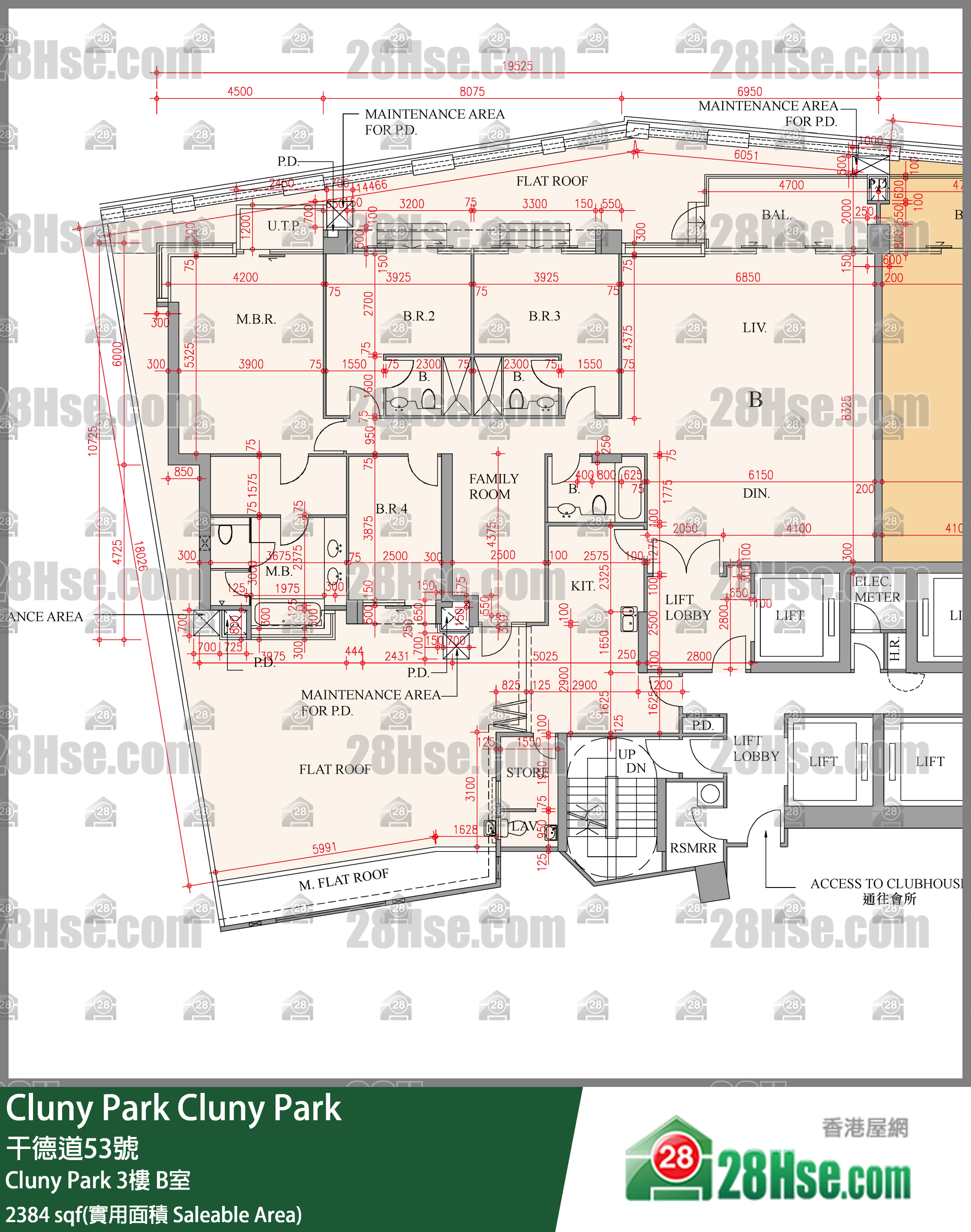 Cluny Park Cluny Park3楼 B室 平面图