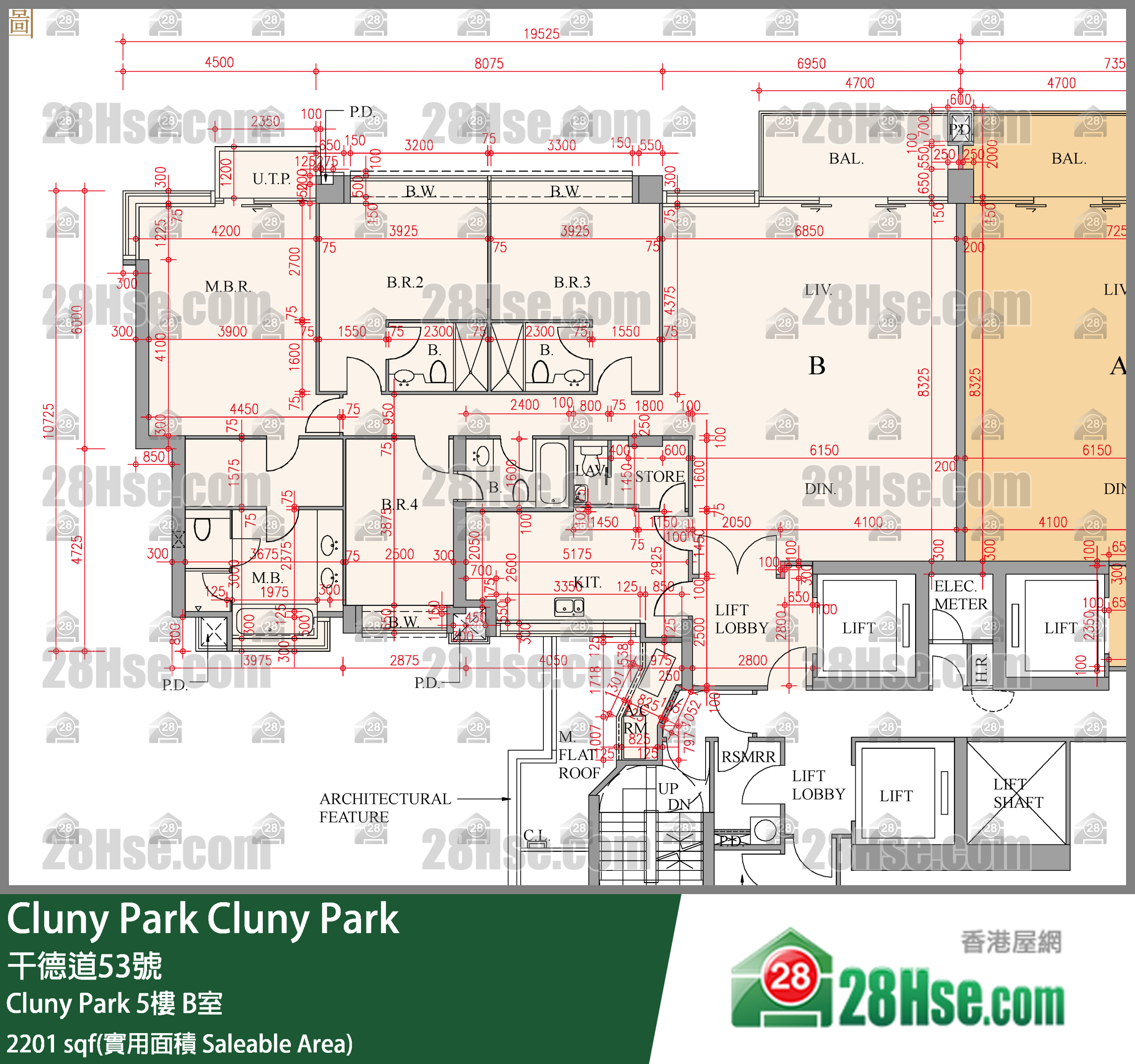 Cluny Park Cluny Park5楼 B室 平面图