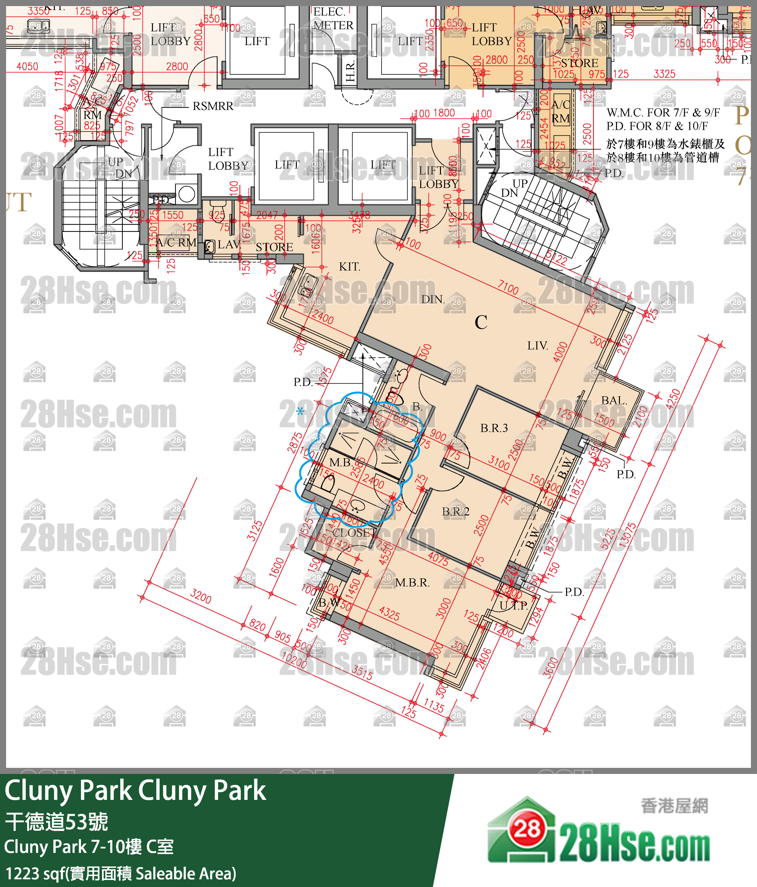 Cluny Park 单位平面图(由 28Hse 提供)