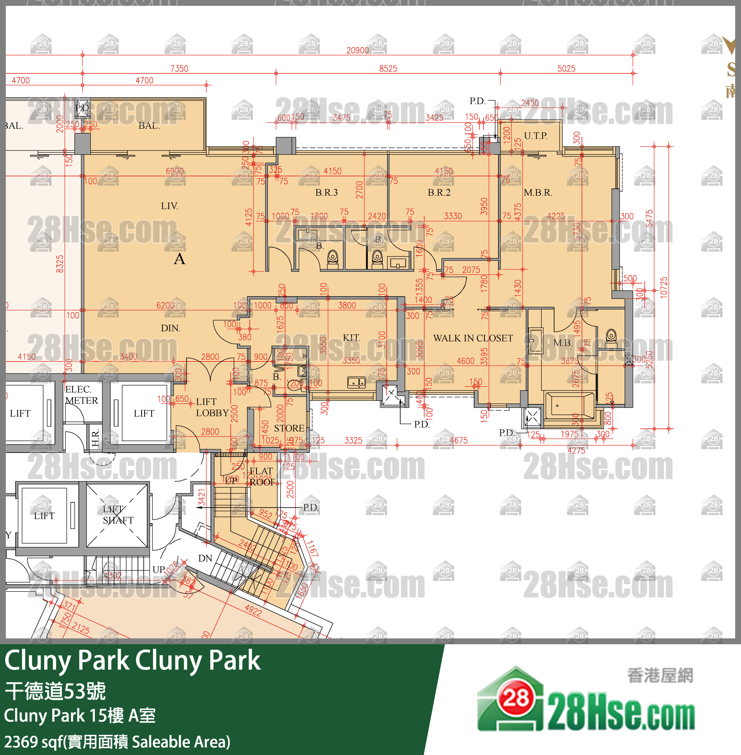 Cluny Park Cluny Park15楼 A室 平面图