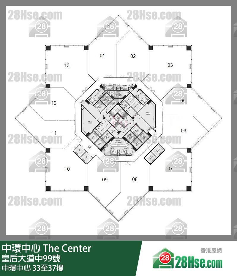 中環中心 33-37樓 平面圖