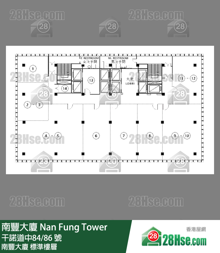 南豐大廈 標準樓層 平面圖