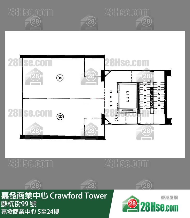 嘉發商業中心 5-24樓 平面圖