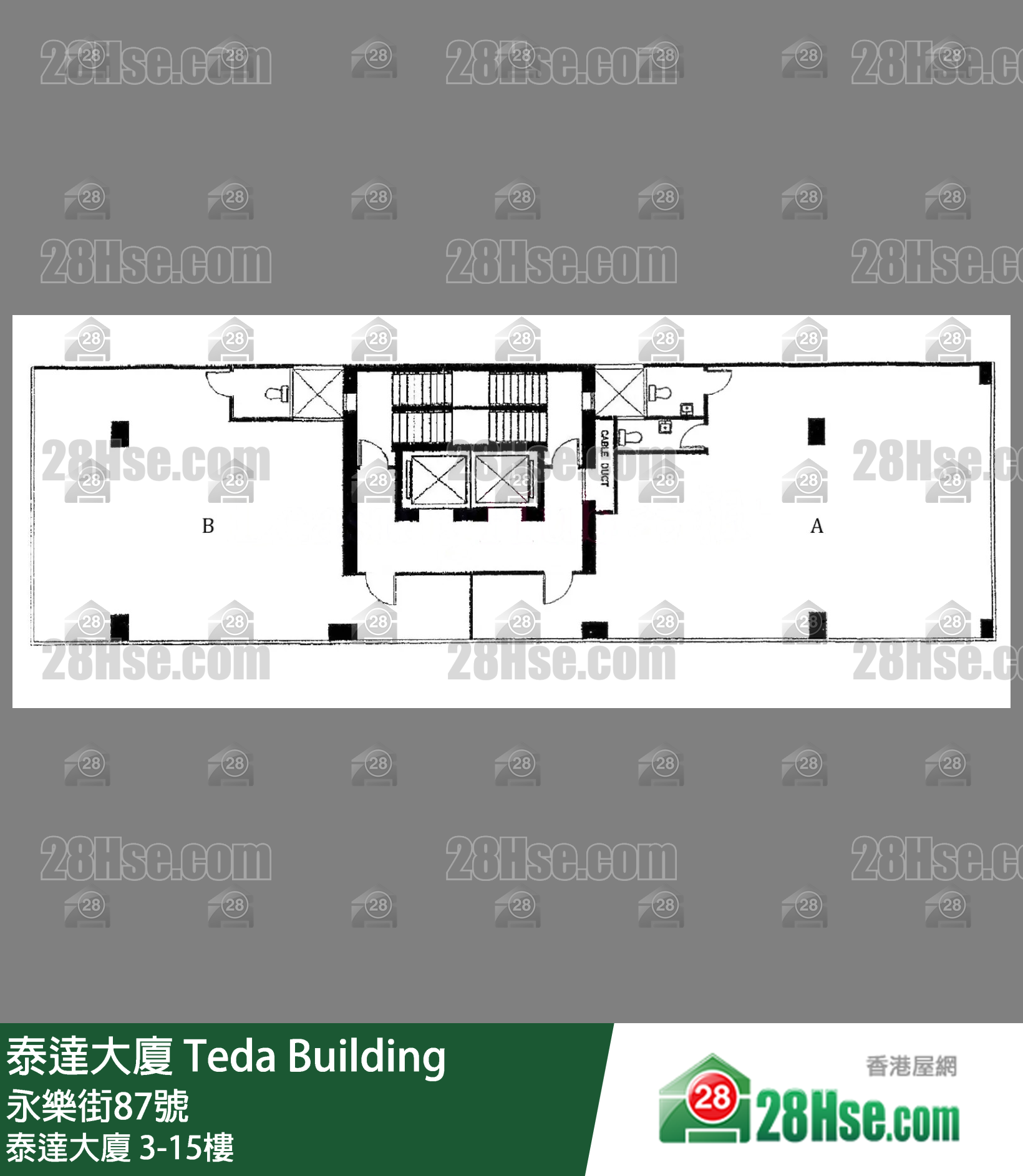泰达大厦 3-15楼 平面图