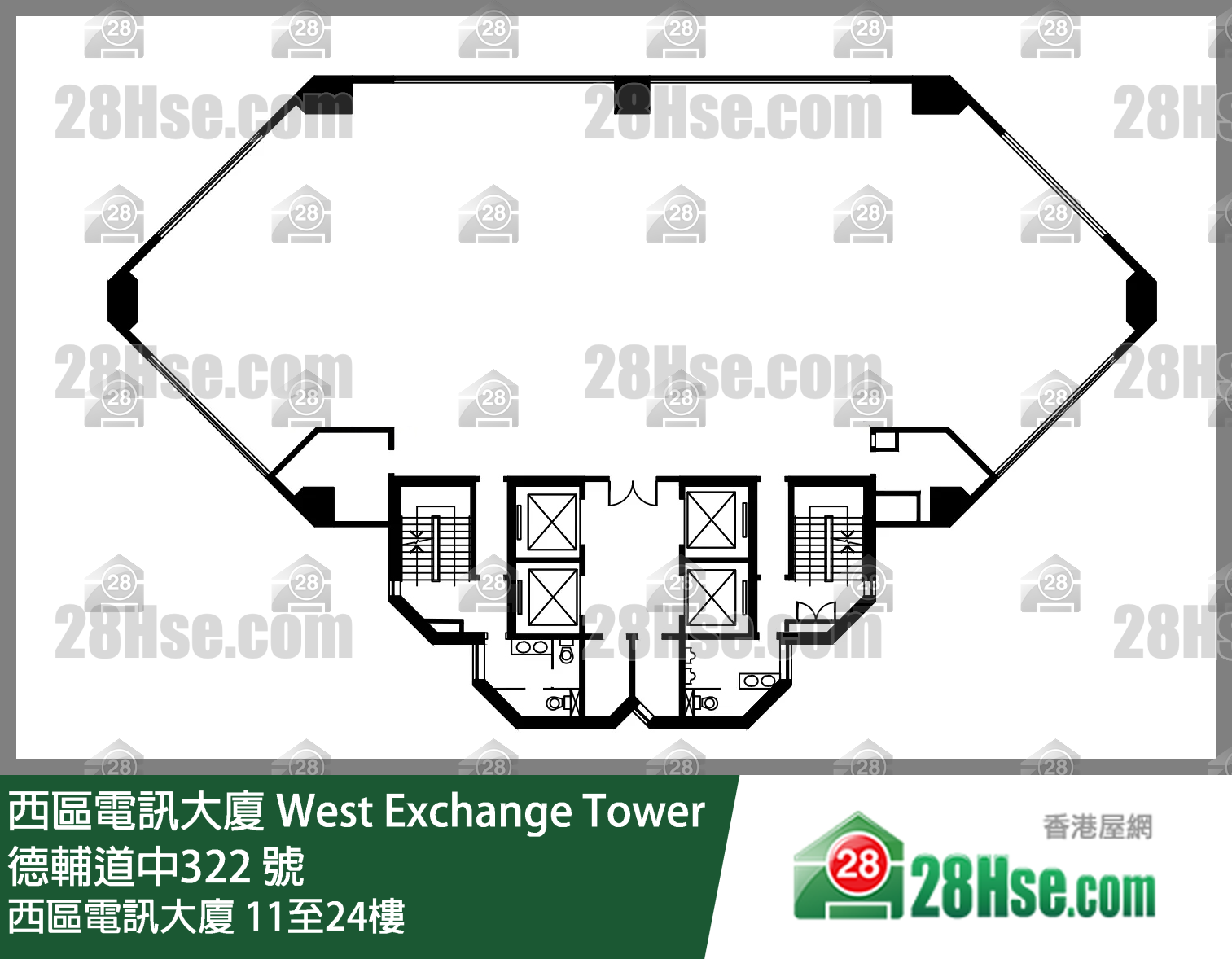 西區電訊大廈 11-24樓 平面圖