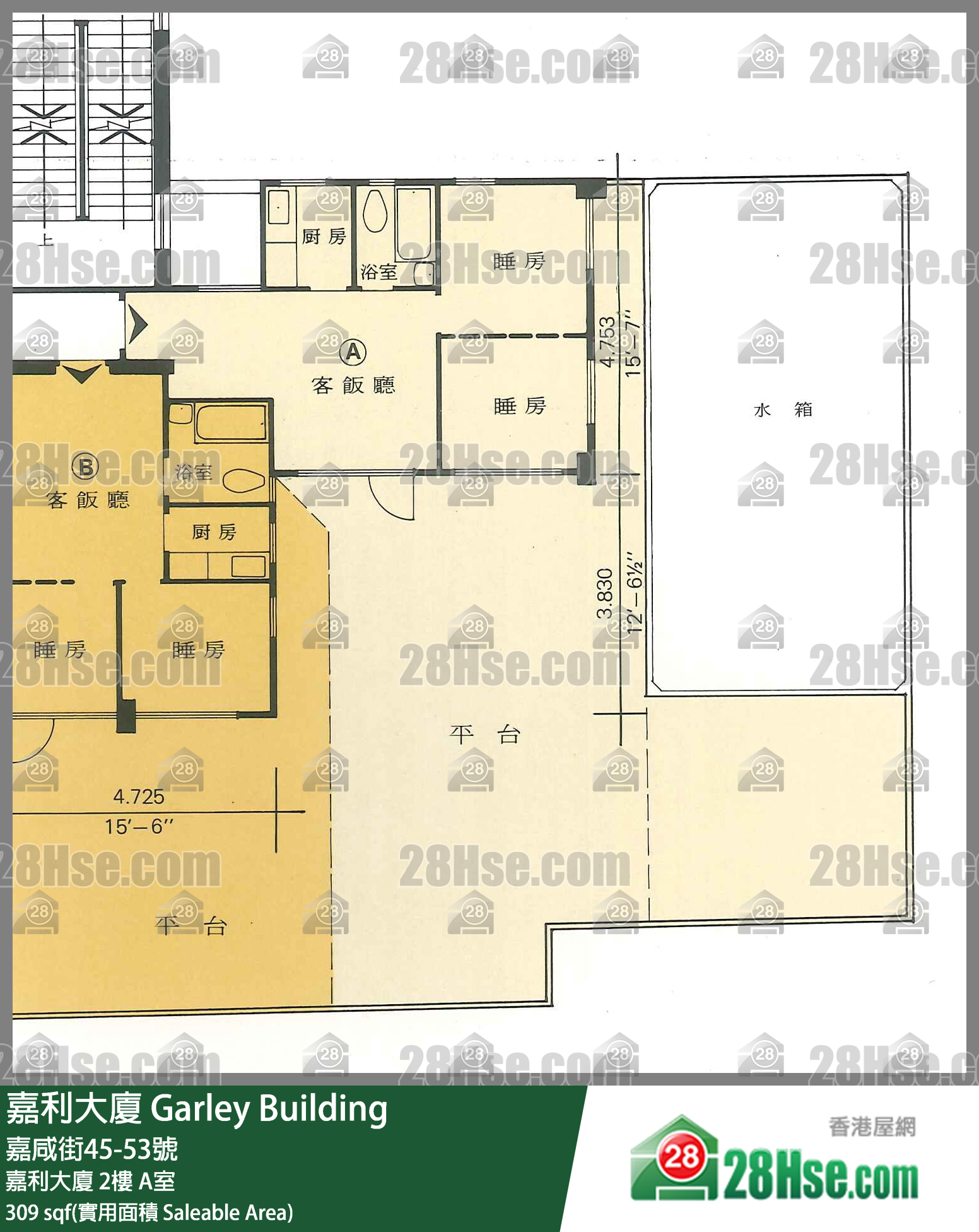 Garley Building Unit FloorPlan (Provided by 28Hse)