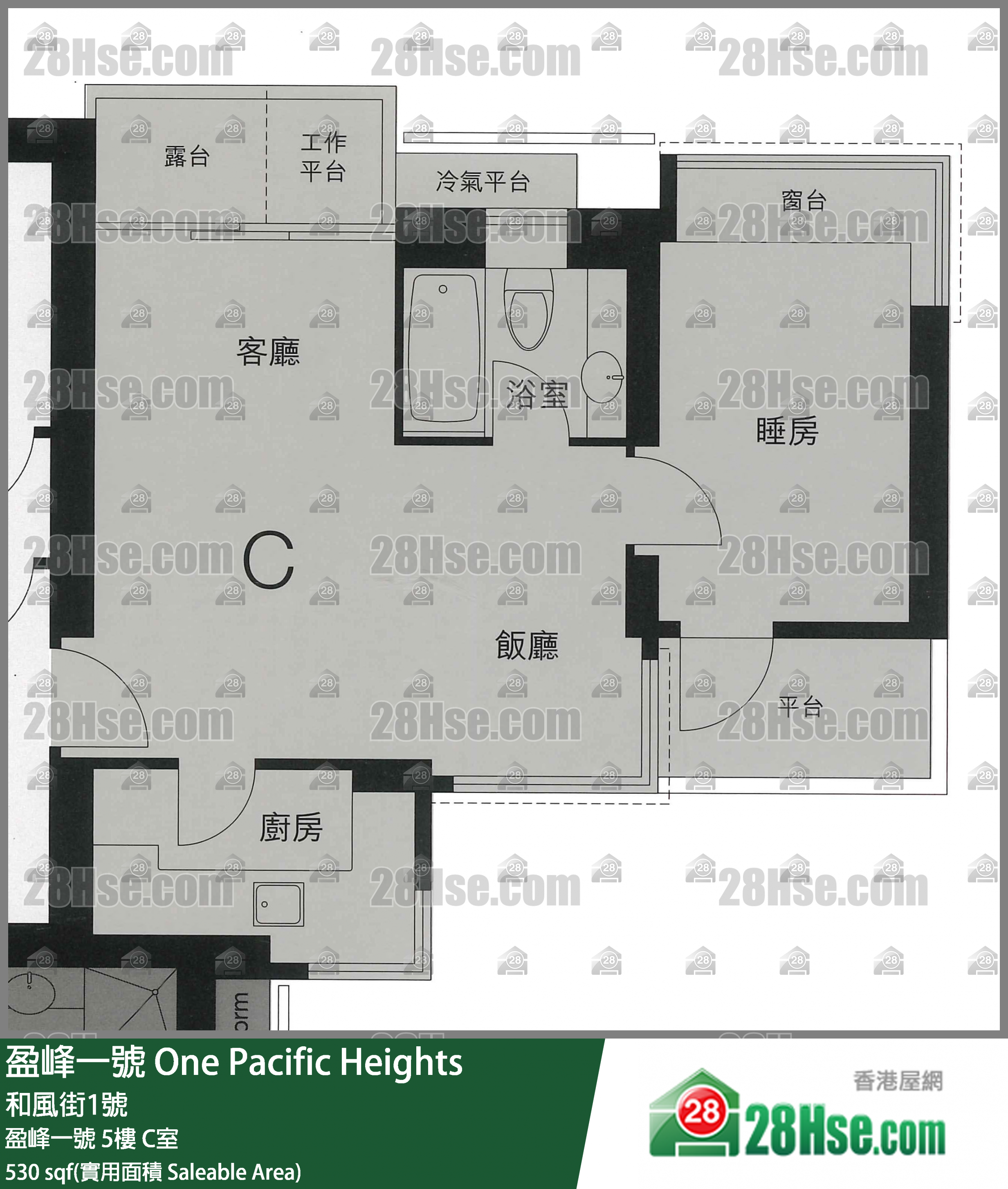 盈峰一號 盈峰一號5樓 C室 平面圖