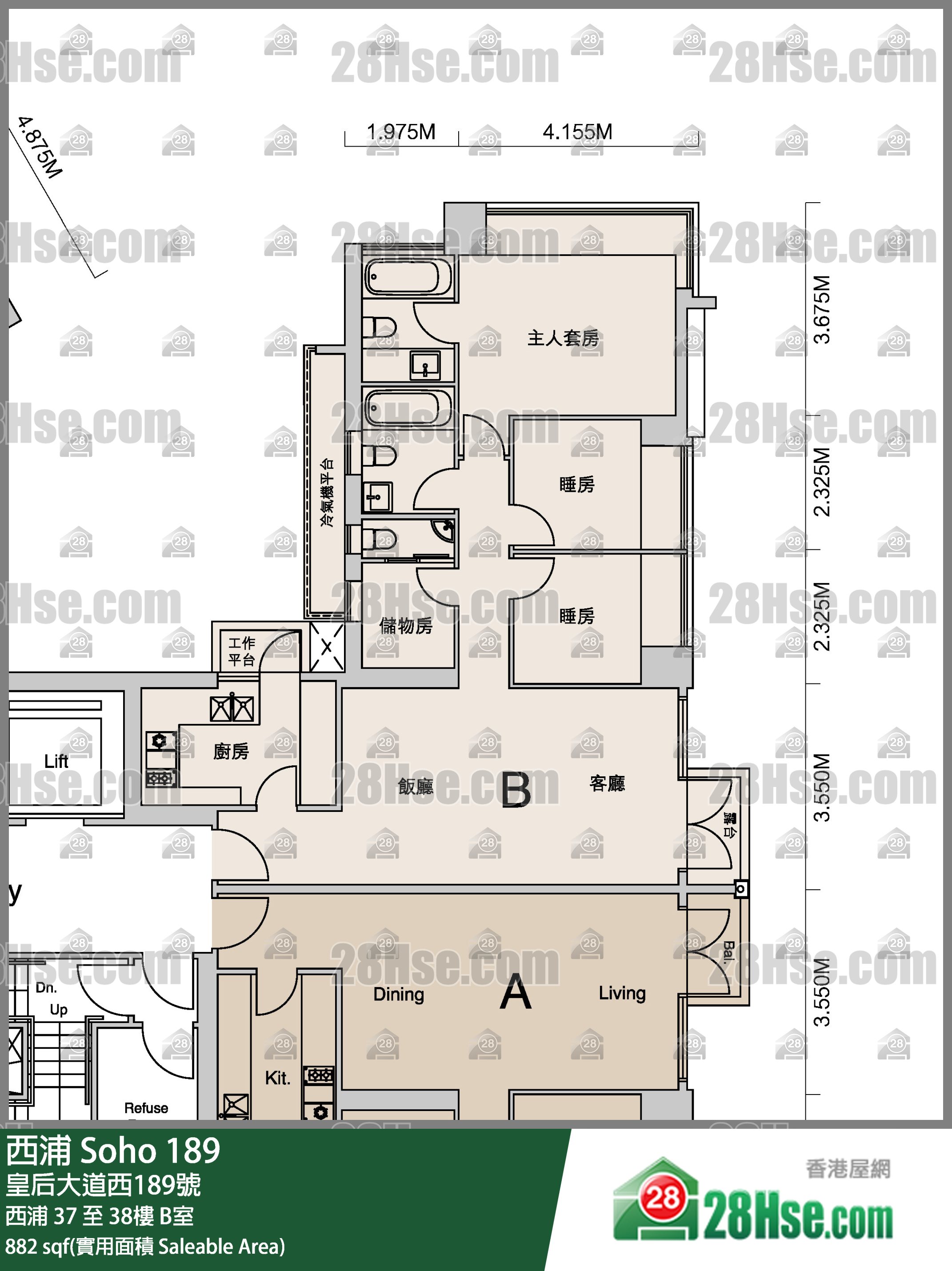 西浦 西浦 37樓 B室 平面圖
