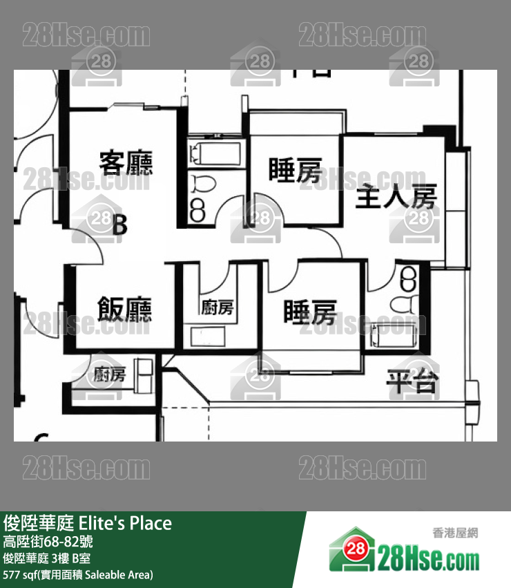 俊升华庭 俊升华庭 3楼 B室 平面图
