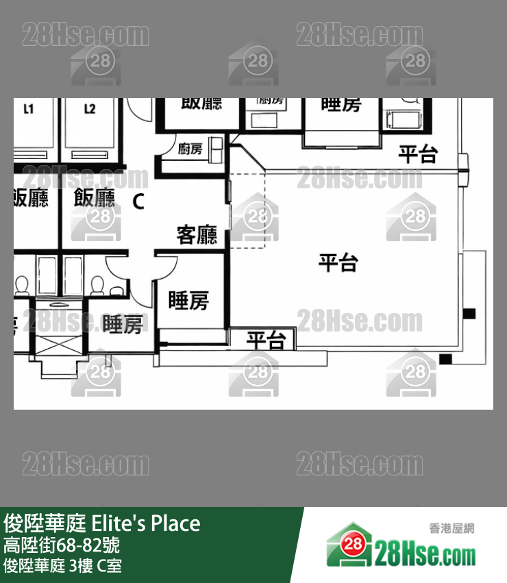俊升华庭 俊升华庭3楼 C室 平面图