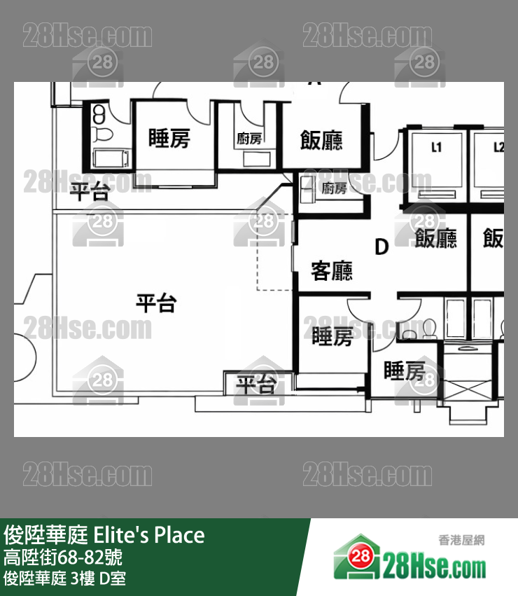 俊升华庭 俊升华庭3楼 D室 平面图