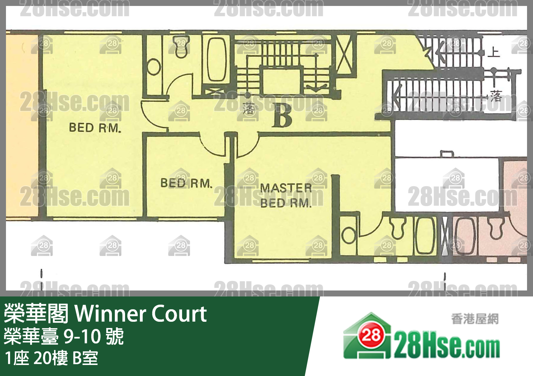 Winner Court,  Flat B, 20/f, Block I FloorPlan