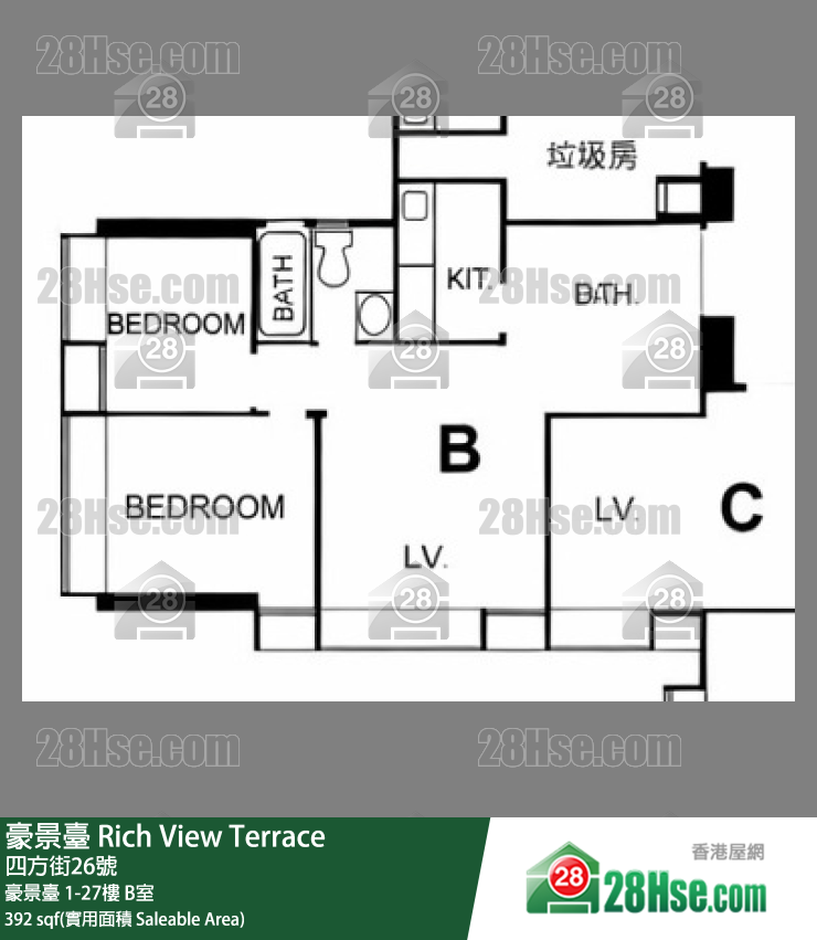 豪景台 单位平面图(由 28Hse 提供)