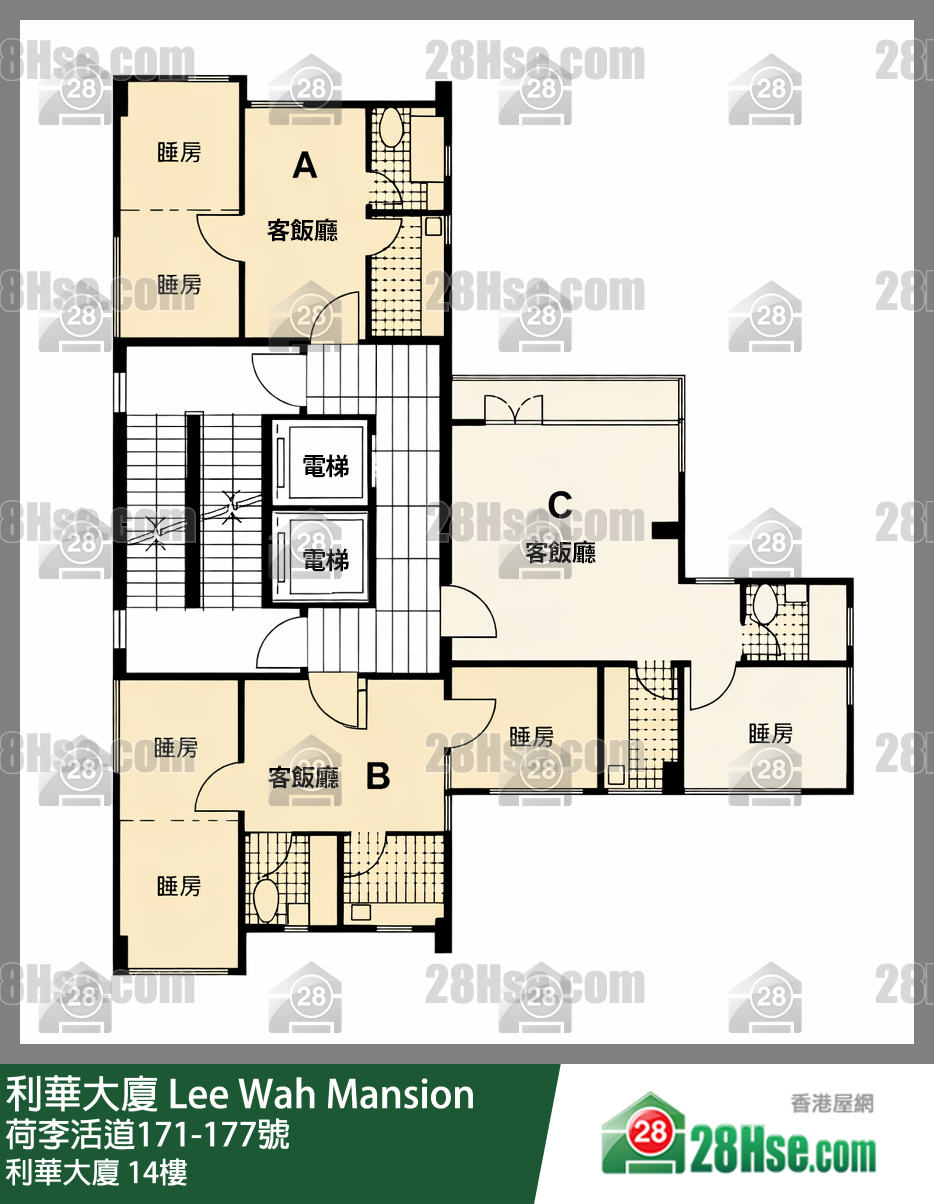 利华大厦 14楼 平面图