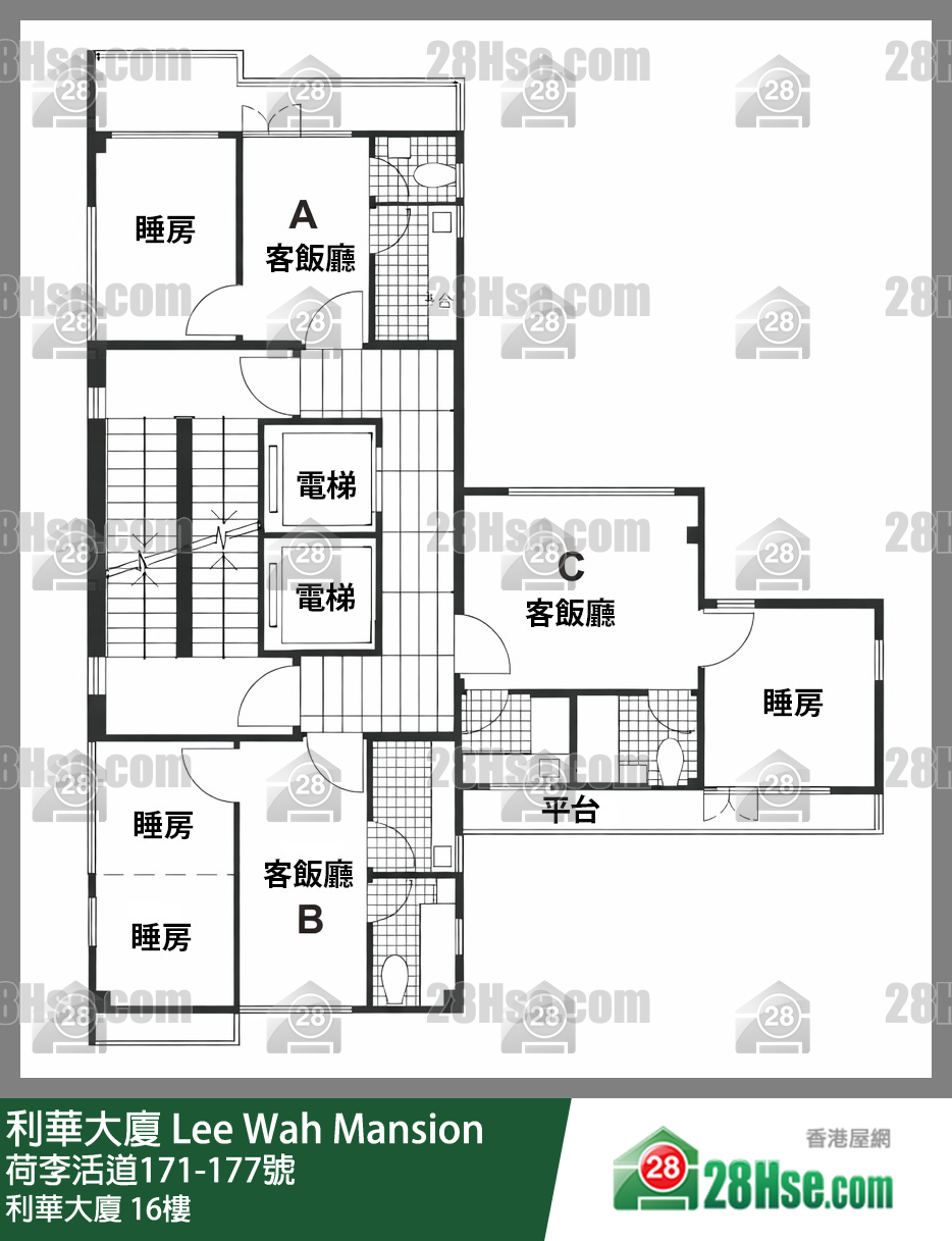 利华大厦 16楼 平面图