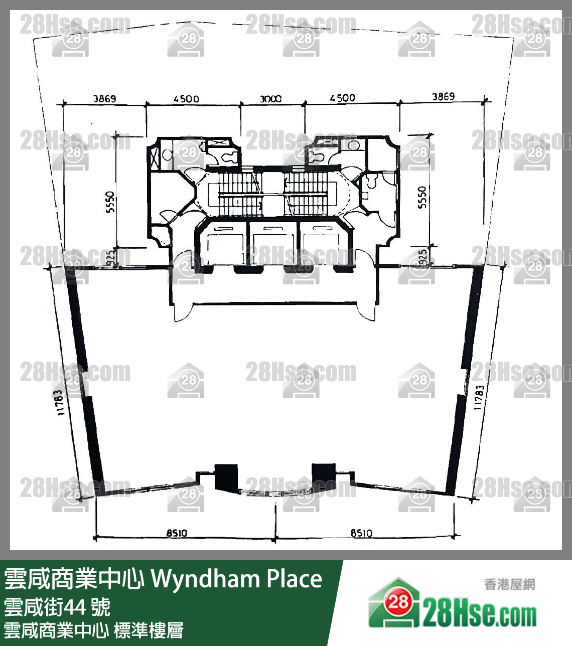 雲咸商業中心 標準樓層 平面圖