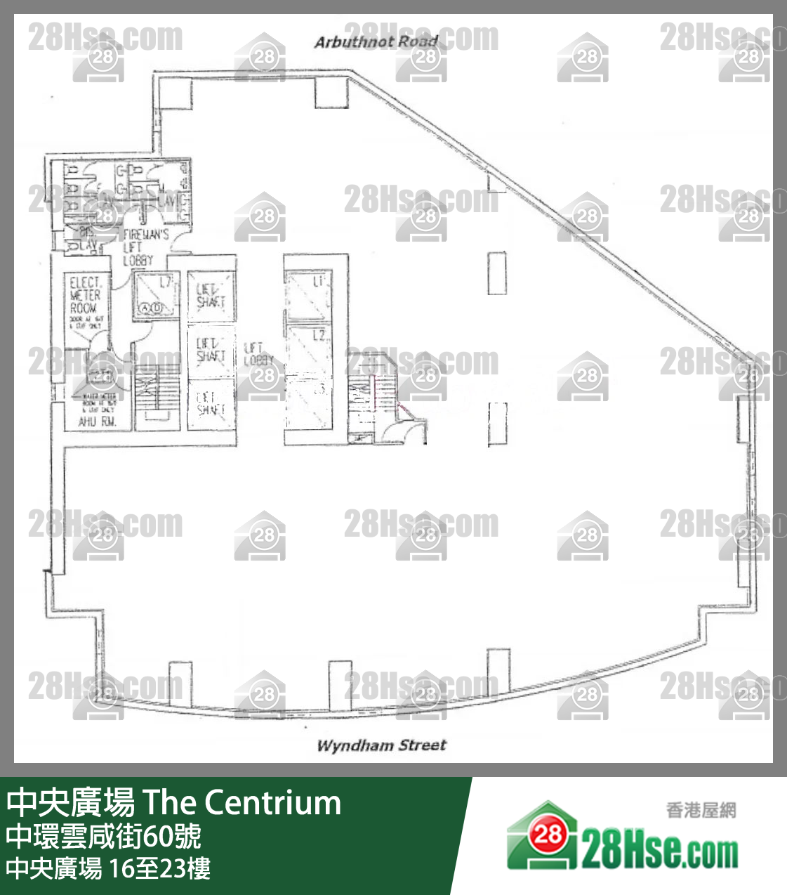 中央廣場 16-23樓 平面圖