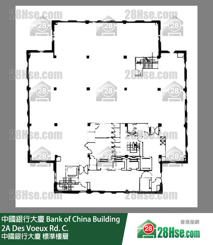 中國銀行大廈 標準樓層 平面圖