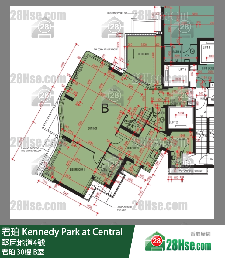 君珀 君珀30樓 B室 平面圖