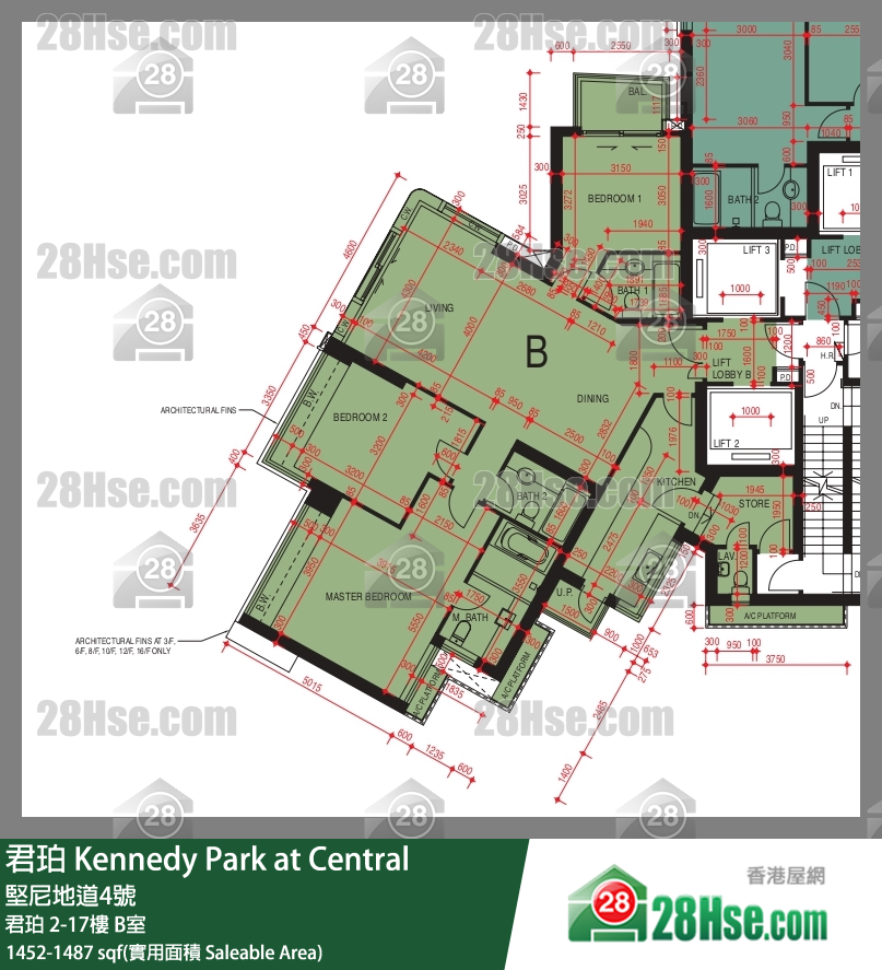 君珀 单位平面图(由 28Hse 提供)