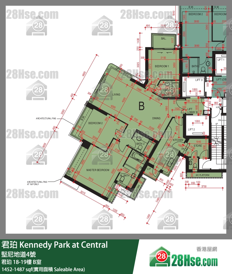 君珀 君珀19樓 B室 平面圖