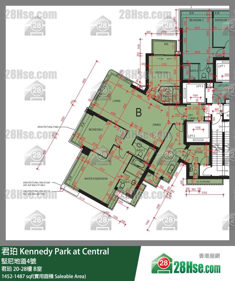 君珀 君珀26樓 B室 平面圖