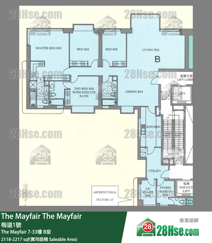The Mayfair The Mayfair 22楼 B室 平面图