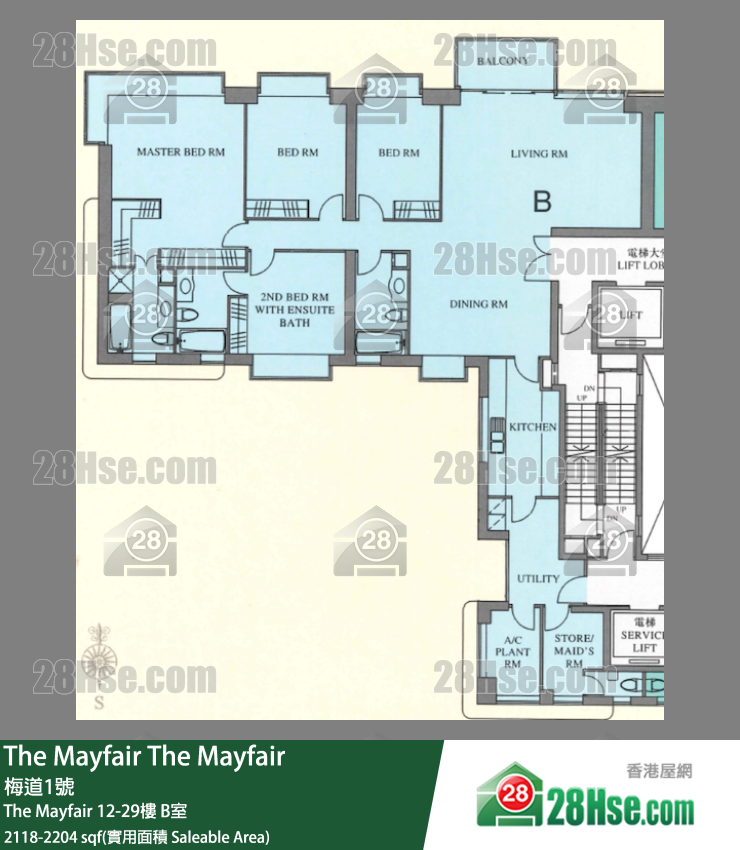 The Mayfair The Mayfair26楼 B室 平面图