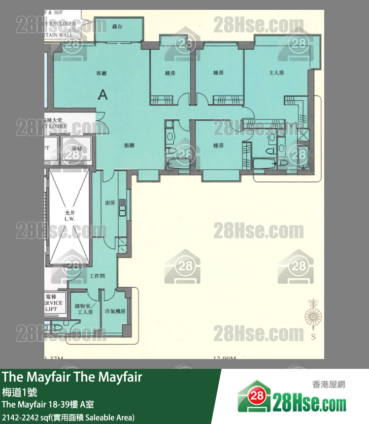 The Mayfair The Mayfair30楼 A室 平面图