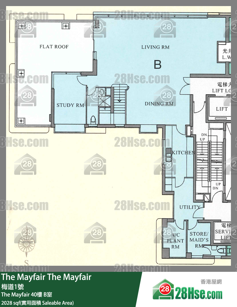 The Mayfair The Mayfair40楼 B室 平面图