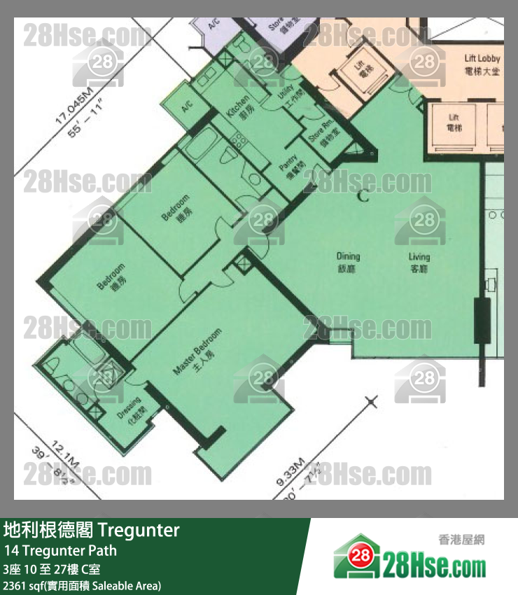 地利根德閣 3座12樓 C室 平面圖