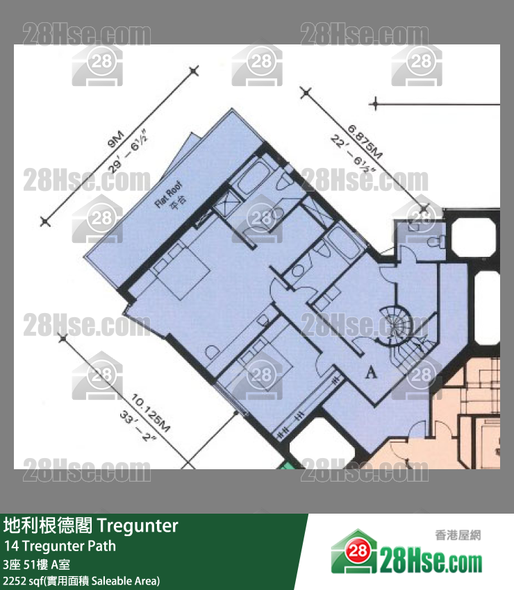 地利根德閣 3座51樓 A室 平面圖
