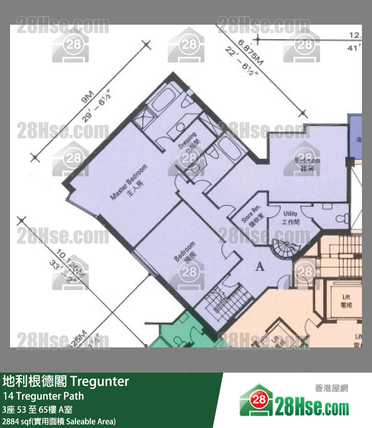 地利根德閣 3座65樓 A室 平面圖