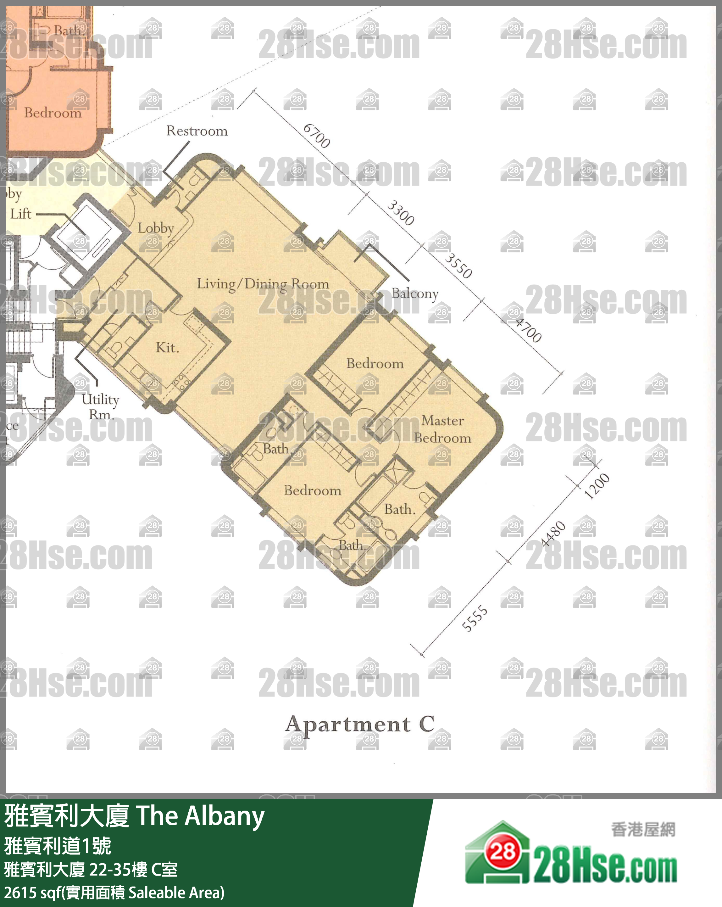 雅賓利大廈 雅賓利大廈22樓 C室 平面圖