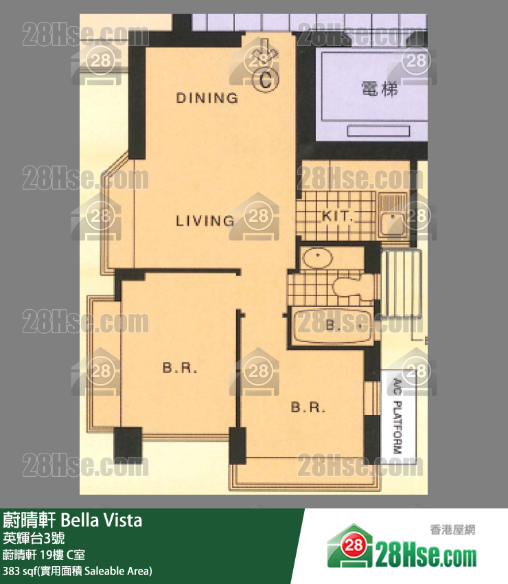 蔚晴轩 蔚晴轩19楼 C室 平面图
