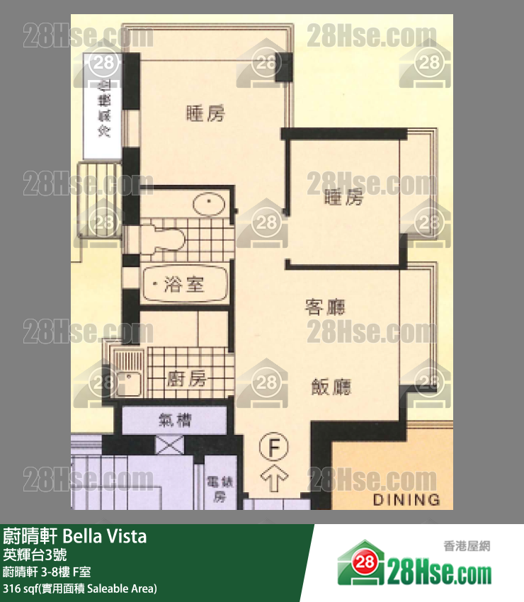 蔚晴軒 蔚晴軒4樓 F室 平面圖