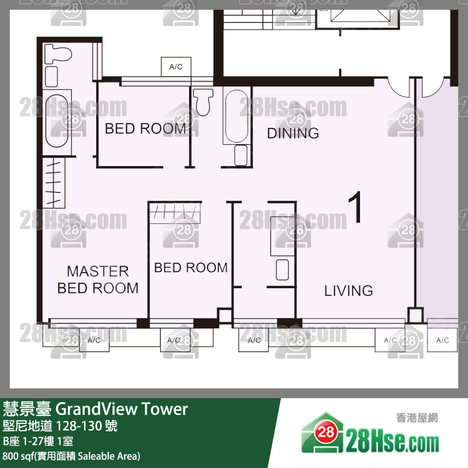 慧景台 B座16楼 1室 平面图