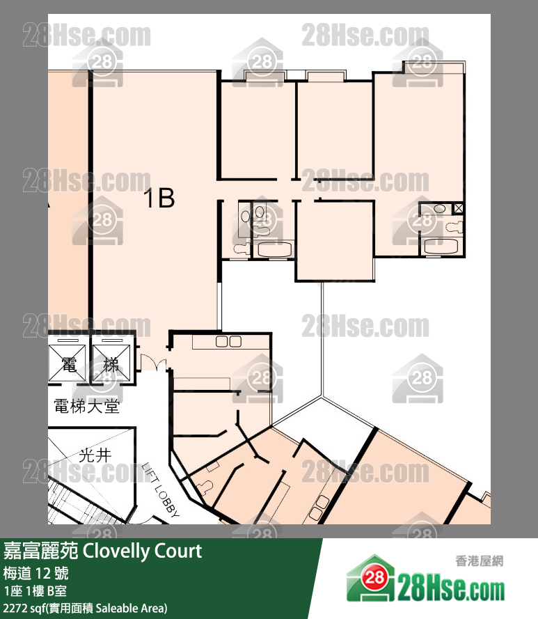 嘉富丽苑 1座1楼 B室 平面图