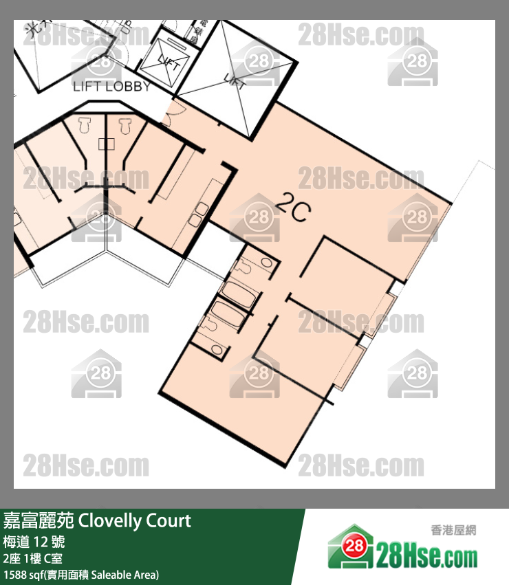 嘉富丽苑 2座1楼 C室 平面图