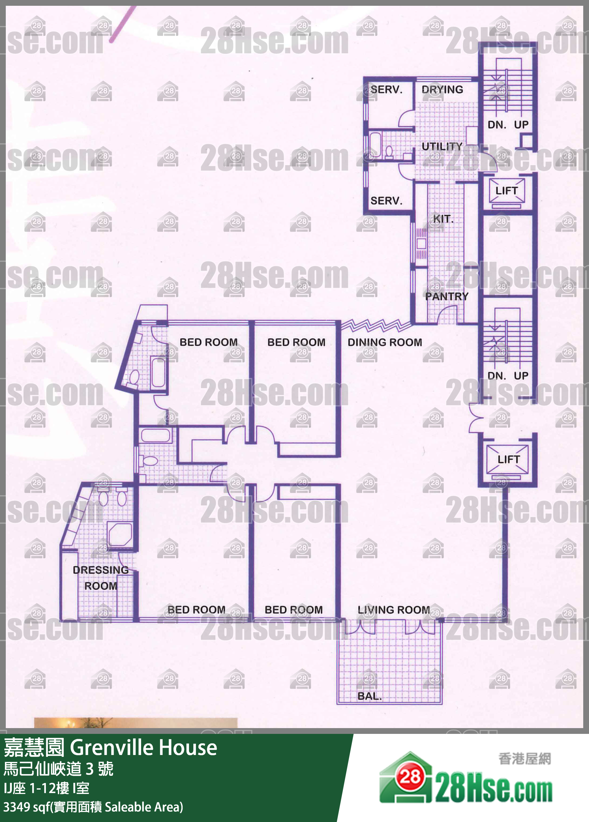 嘉慧園 IJ座5樓 I室 平面圖