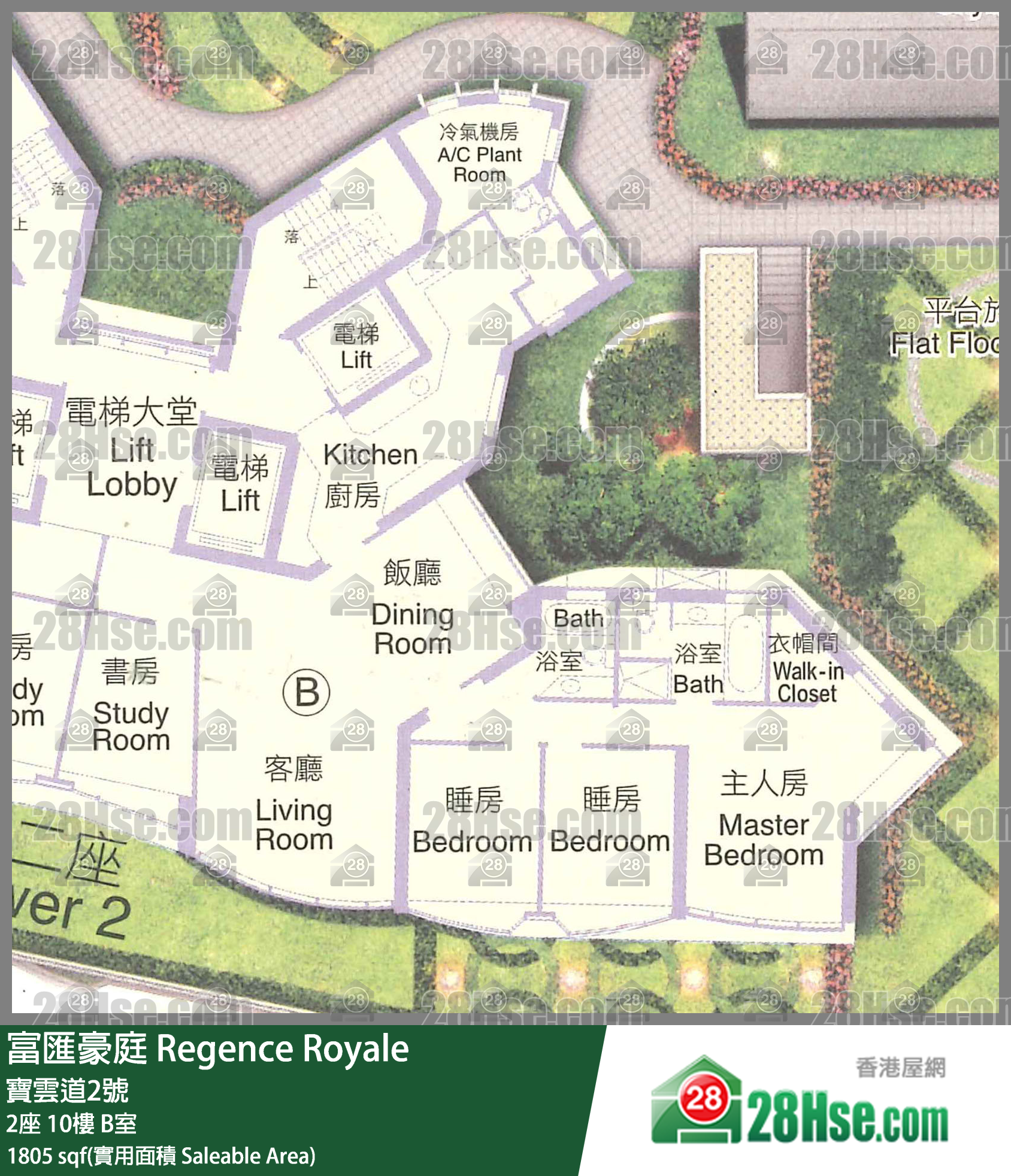 富汇豪庭 2座10楼 B室 平面图